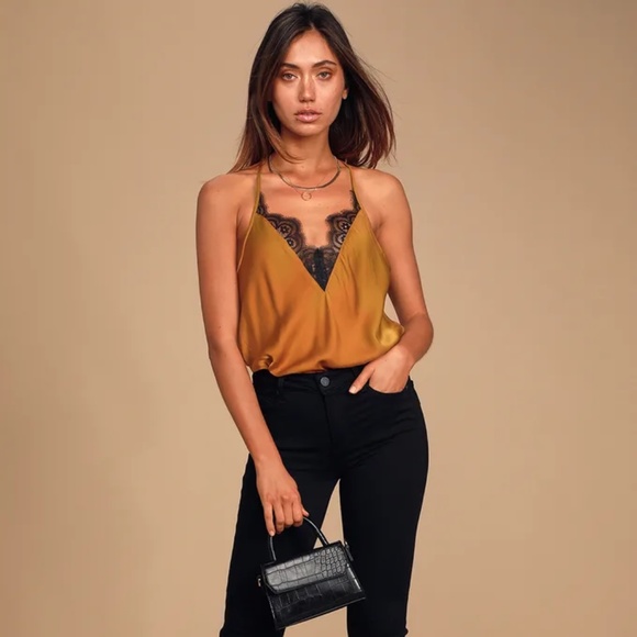 Free People Tops - Free People Starlight satin lace cami top S